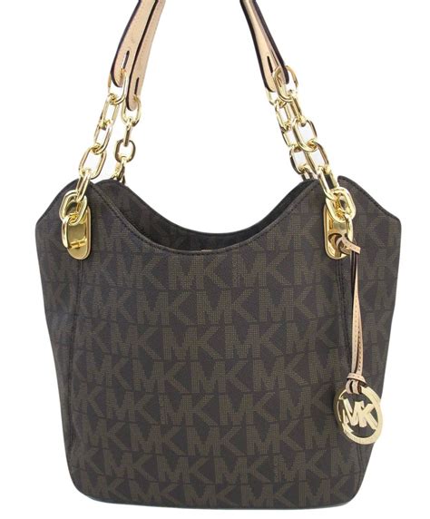 michael kors lilly md tote mk signature pvc brown|Michael Kors .